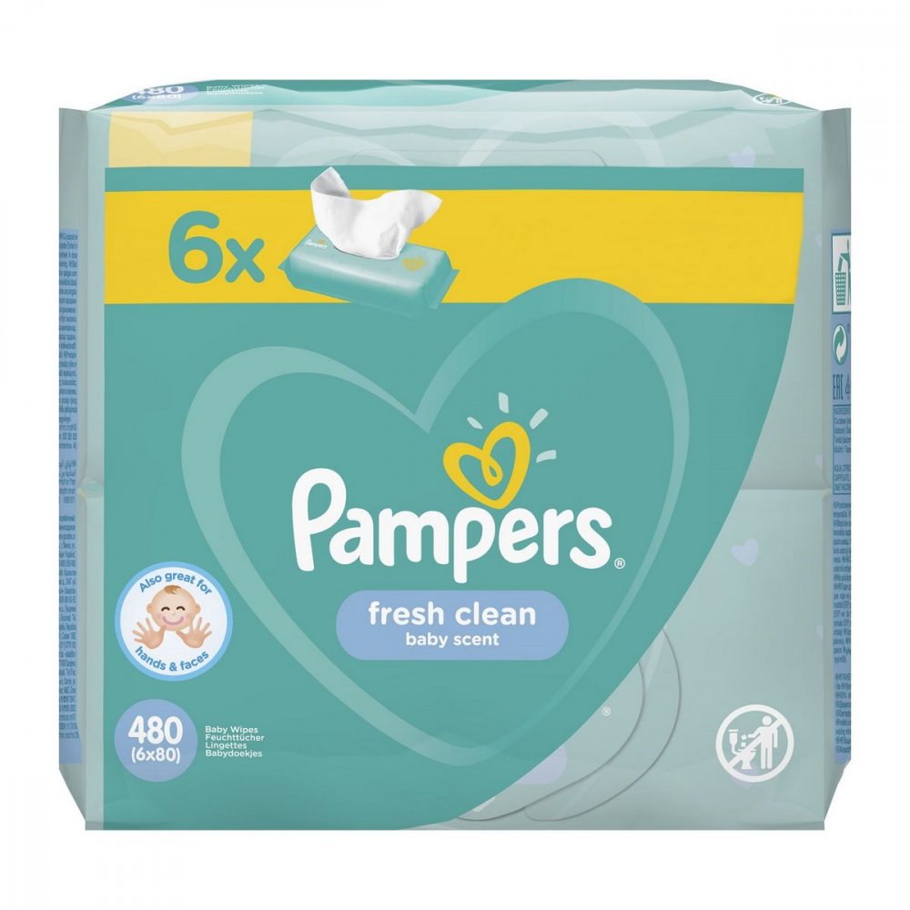 Pampers Wipes Fresh clean vlhčené utierky 480 ks