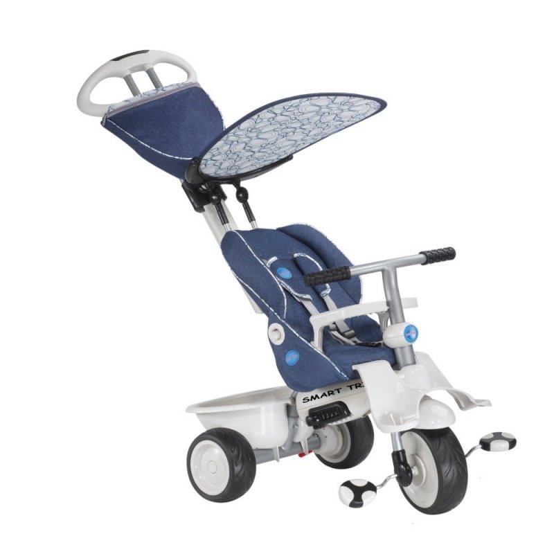 Smart Trike 1912700 RECLINER 4v1 s polohovateľnou opierkou modro sivá