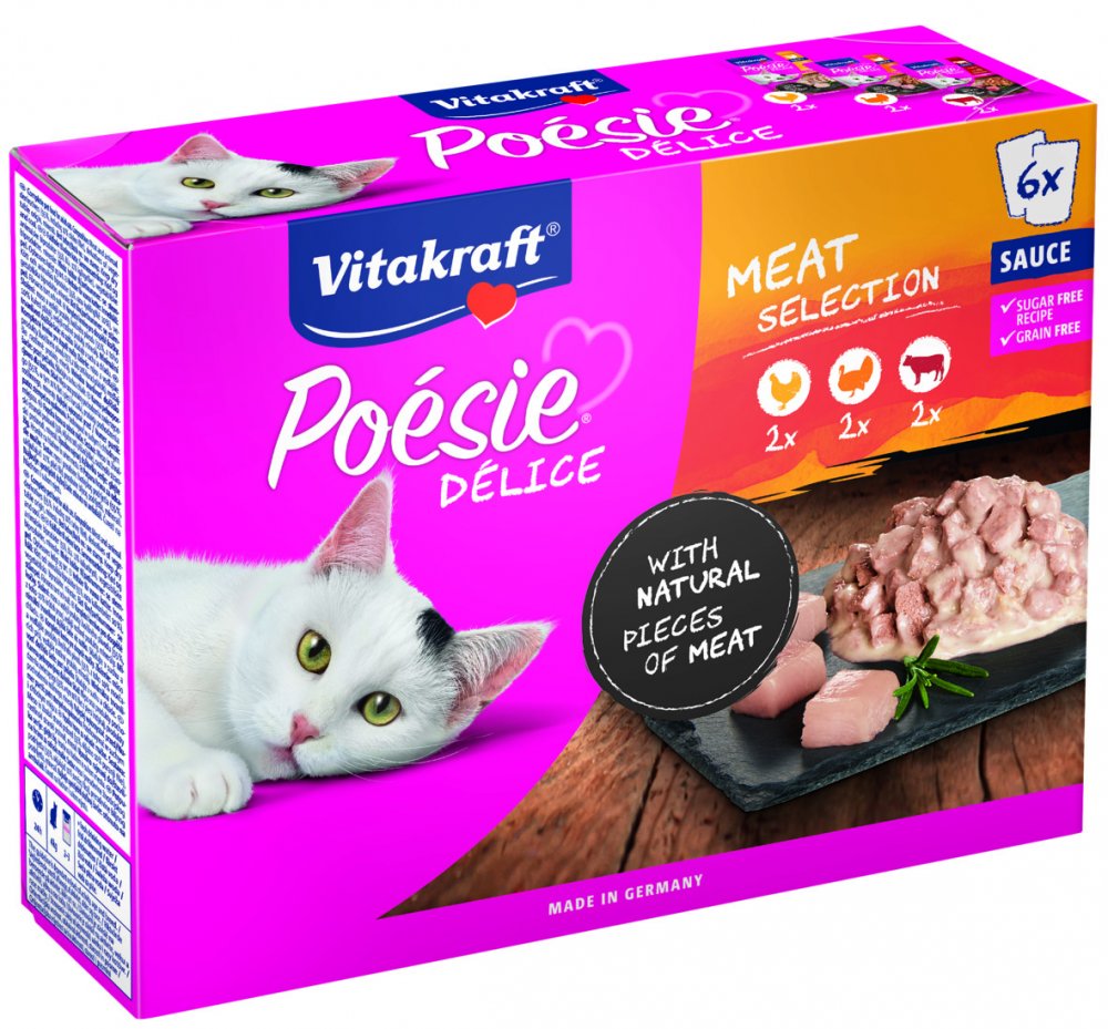 VITAKRAFT POESIE DELICE MULTIPACK VARIANTA MASO 6X85 G, 2439400