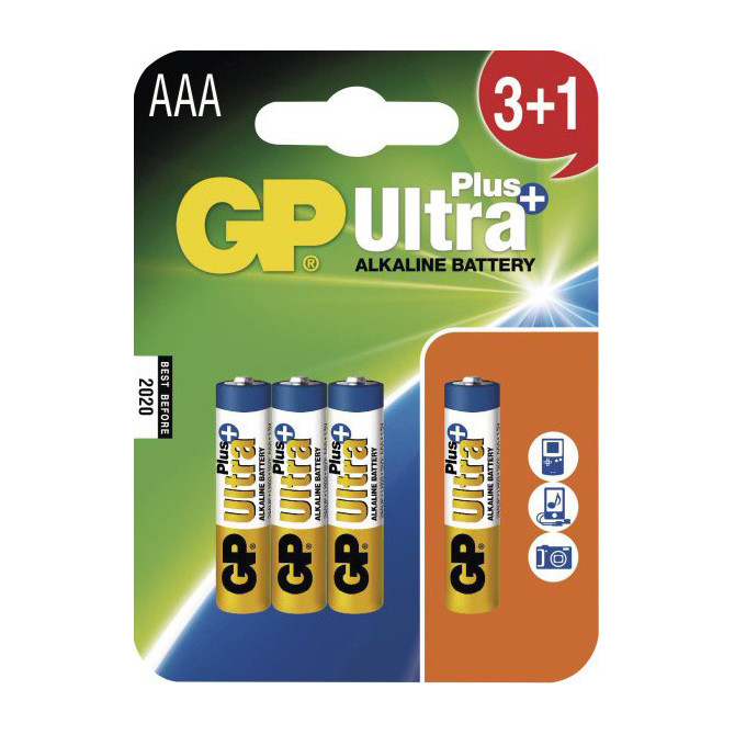 GP AAA ULTRA PLUS 24AUP, 3+1KS BLISTER, B1711N