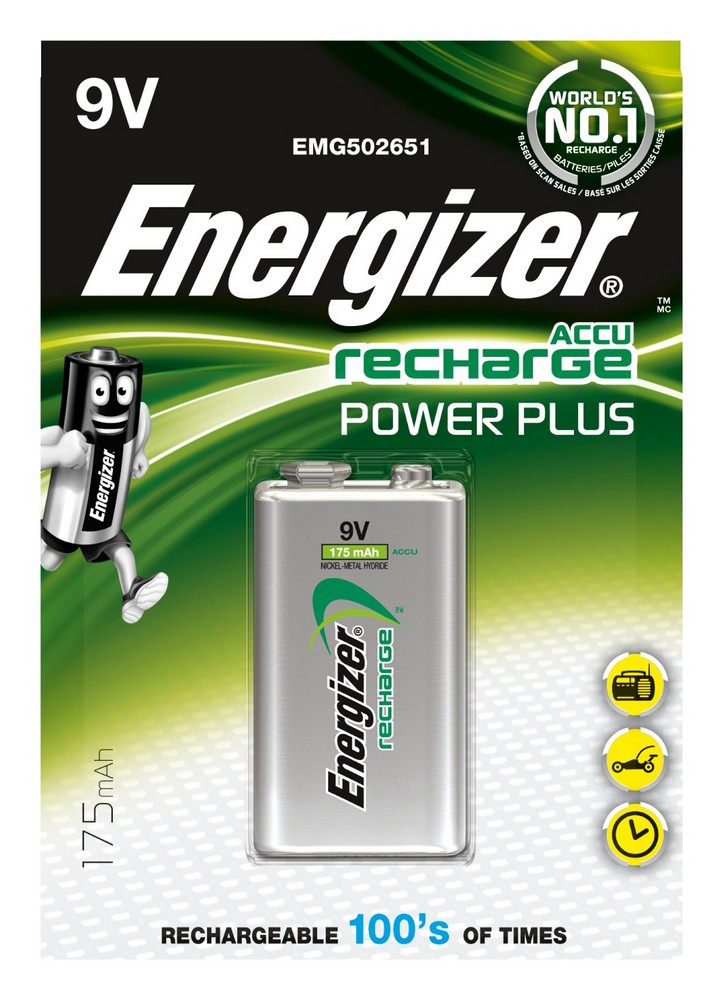 Obrázok Batérie Energizer dobíjateľné 9V 175 mAh