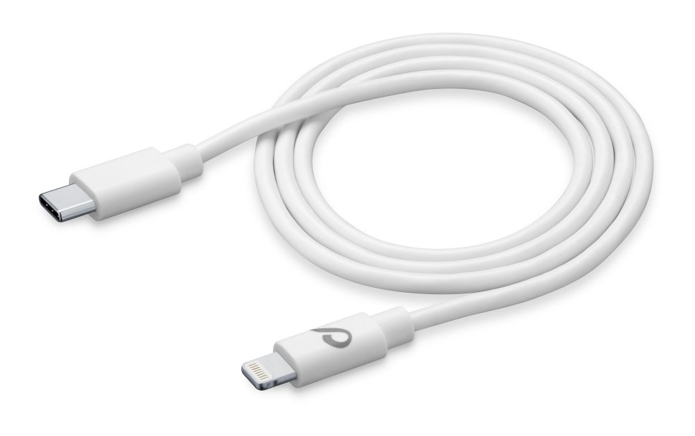 USB-C datový kabel CellularLine s konektorem Lightning, 60 cm, bílý