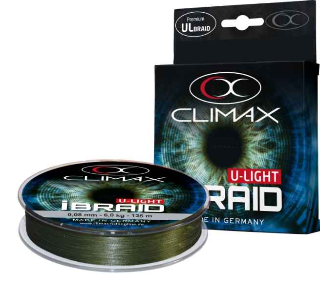 Pletená šnúra Climax iBraid U-Light zelená oliva 135m Priemer: 0,10mm / 7,5kg