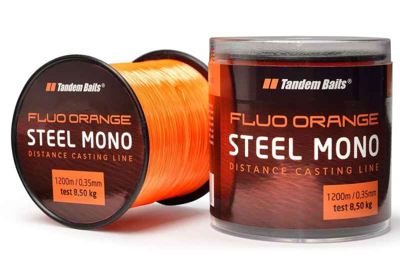 Silon Steel Mono Fluo orange Tandem Baits Dĺžka: 600m / priemer:  0,30mm / 6,40kg