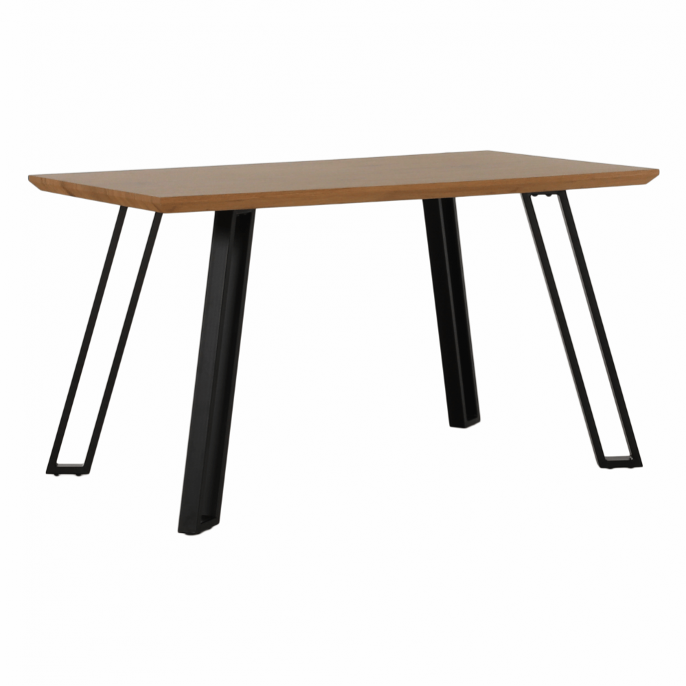 KONDELA Jedálenský stôl, dub/čierna, 140x80 cm, PEDAL