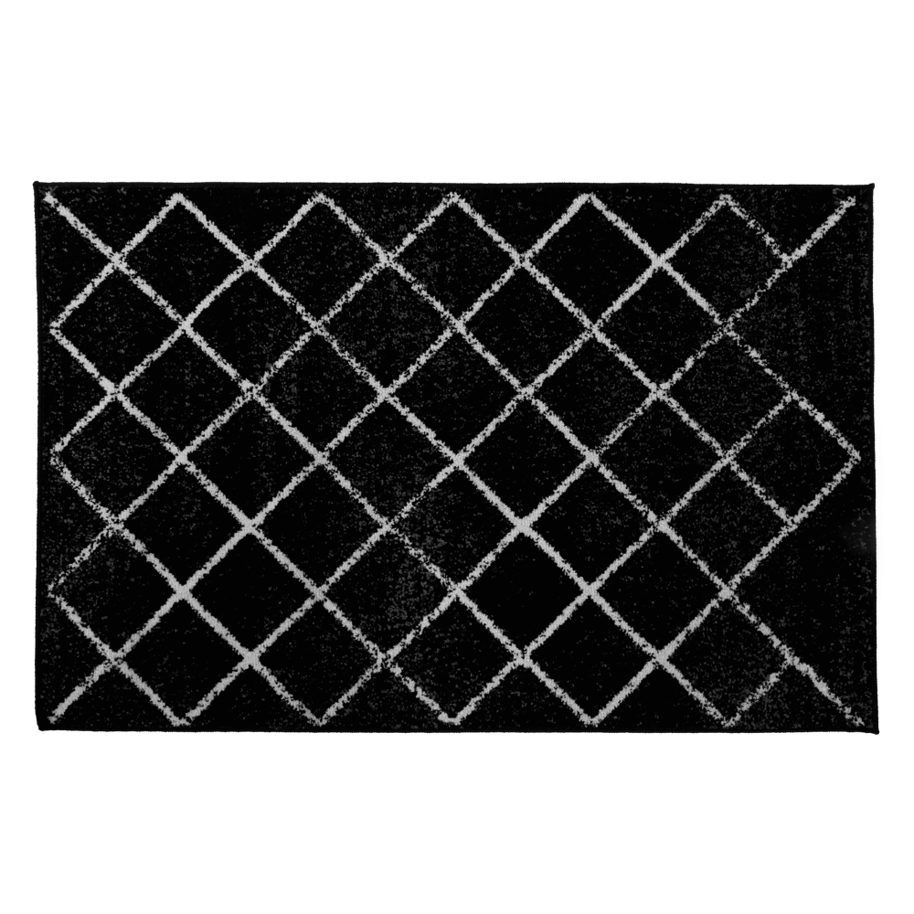 KONDELA Koberec, čierna/vzor, 100x150  cm, MATES TYP 1