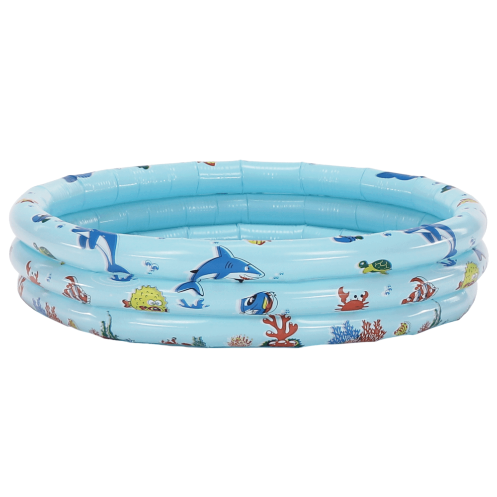 KONDELA Detský nafukovací bazén, modrá/vzor, LOME