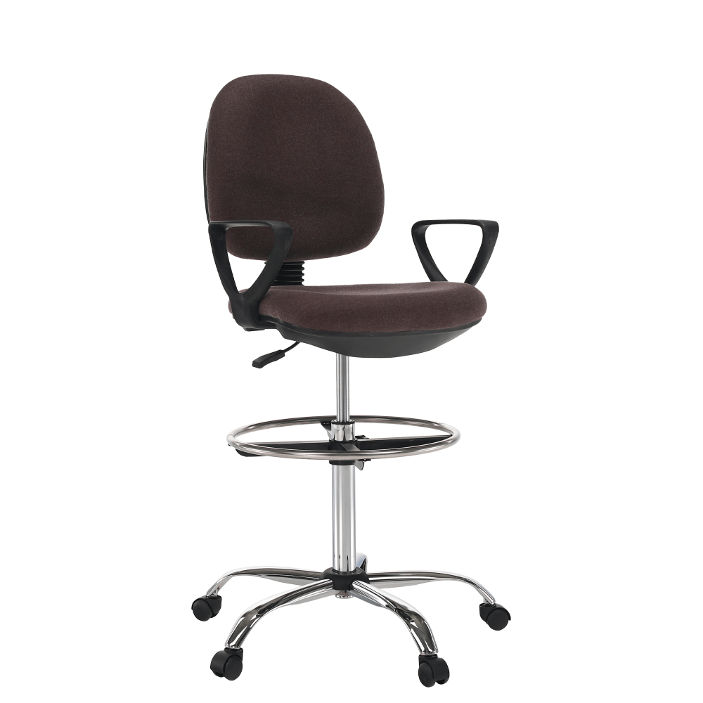 KONDELA Vyvýšená pracovná stolička, hnedá/čierna, TAMBER