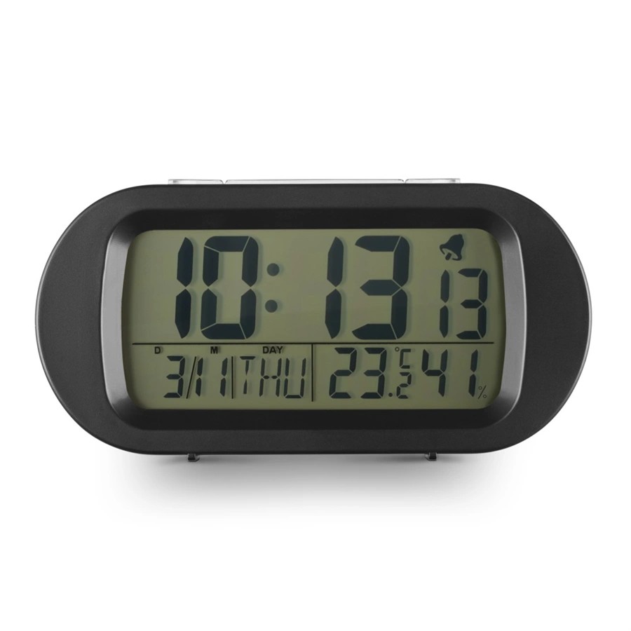 HAMA 185860 EVERYDAY, DIGITALNY BUDIK, S DATUMOM, TEPLOTOU A VLHKOSTOU, VRAT. BATERII, CIERNY vystavený kus