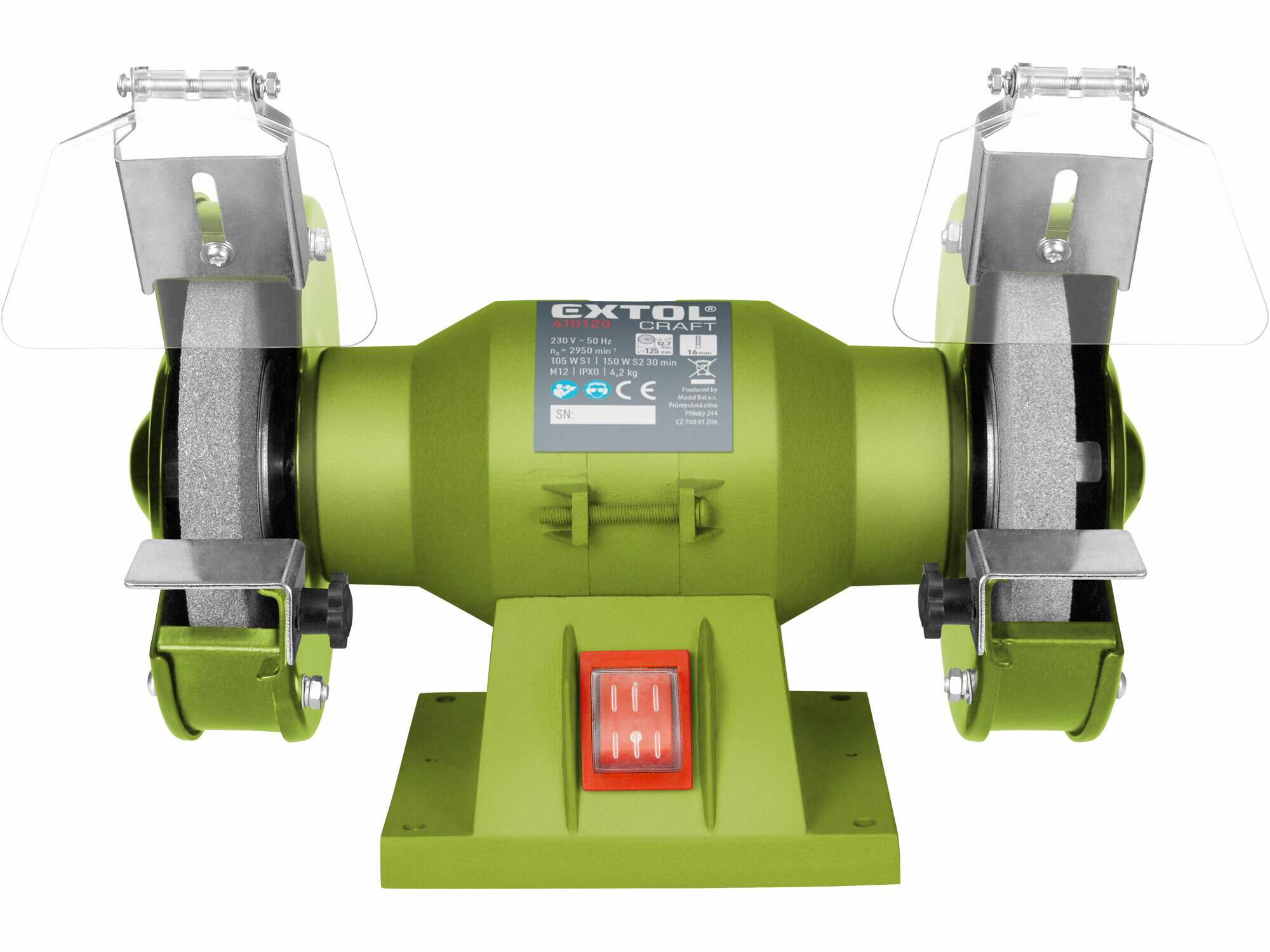 EXTOL Brúska dvojkotúčová, príkon 150W, kotúč 125mm