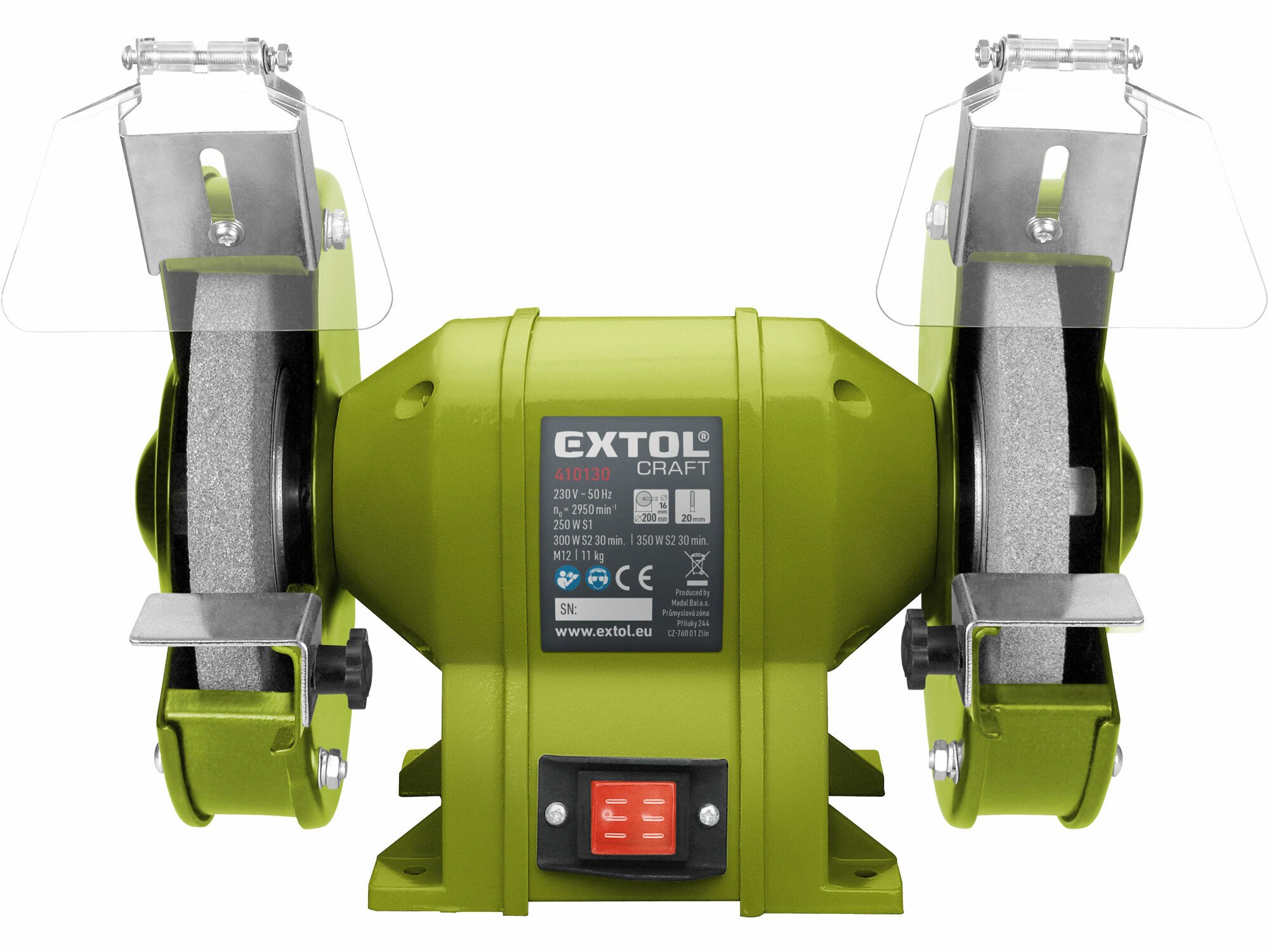 EXTOL Brúska dvojkotúčová, príkon 350W, kotúč 200mm