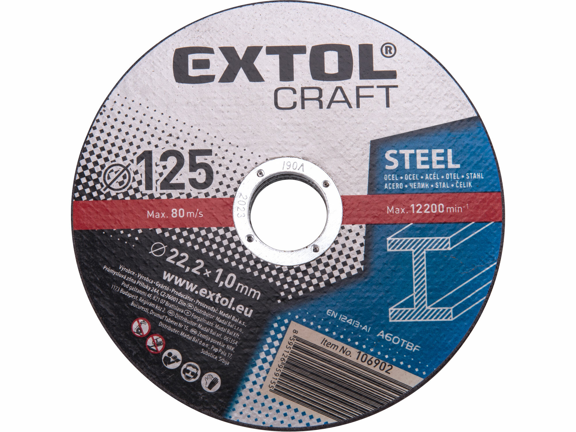 EXTOL Kotúč rezný na kov 5ks, 125x1,0mm
