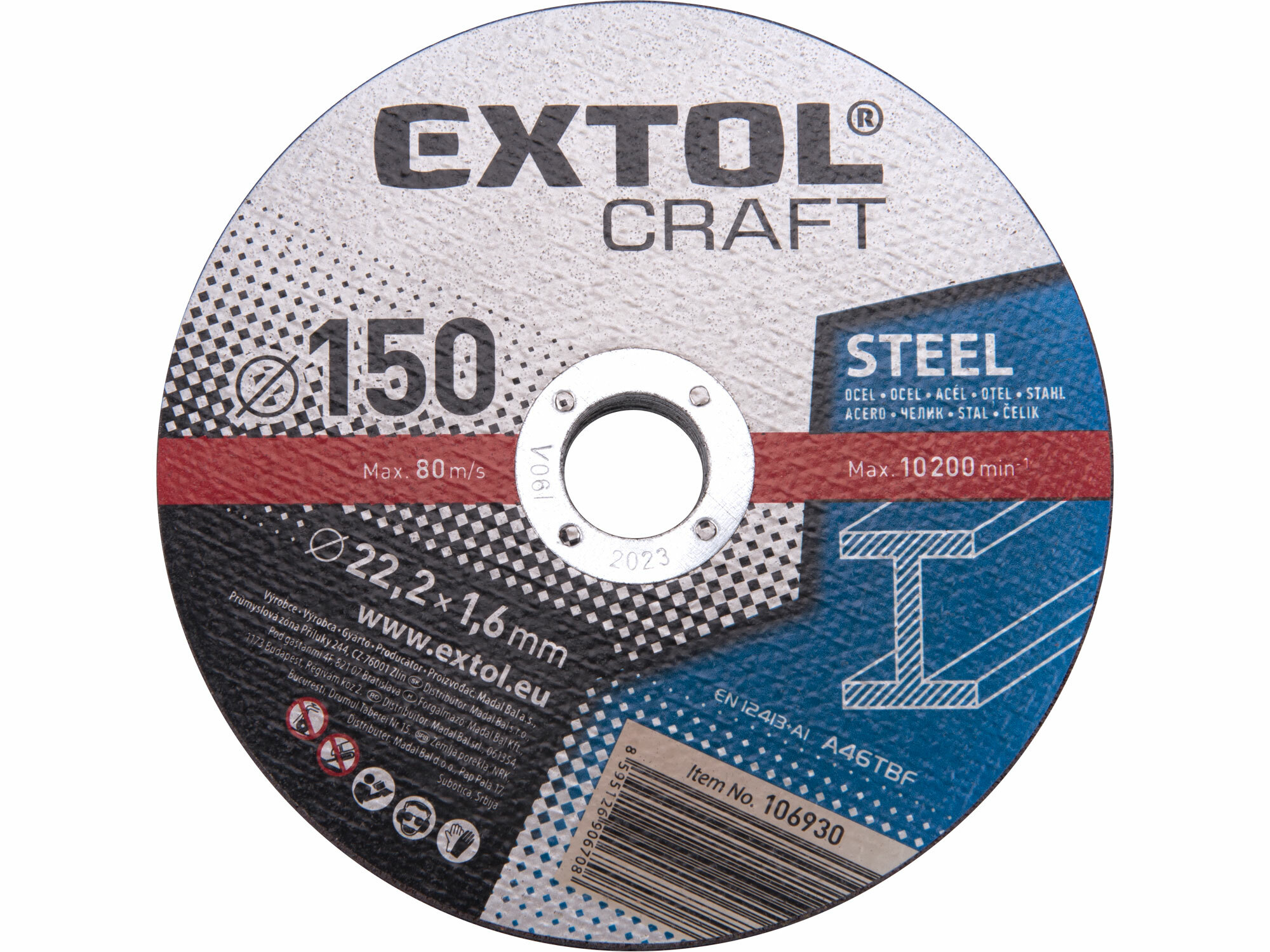 EXTOL Kotúč rezný na kov 5ks, 150x1,6mm