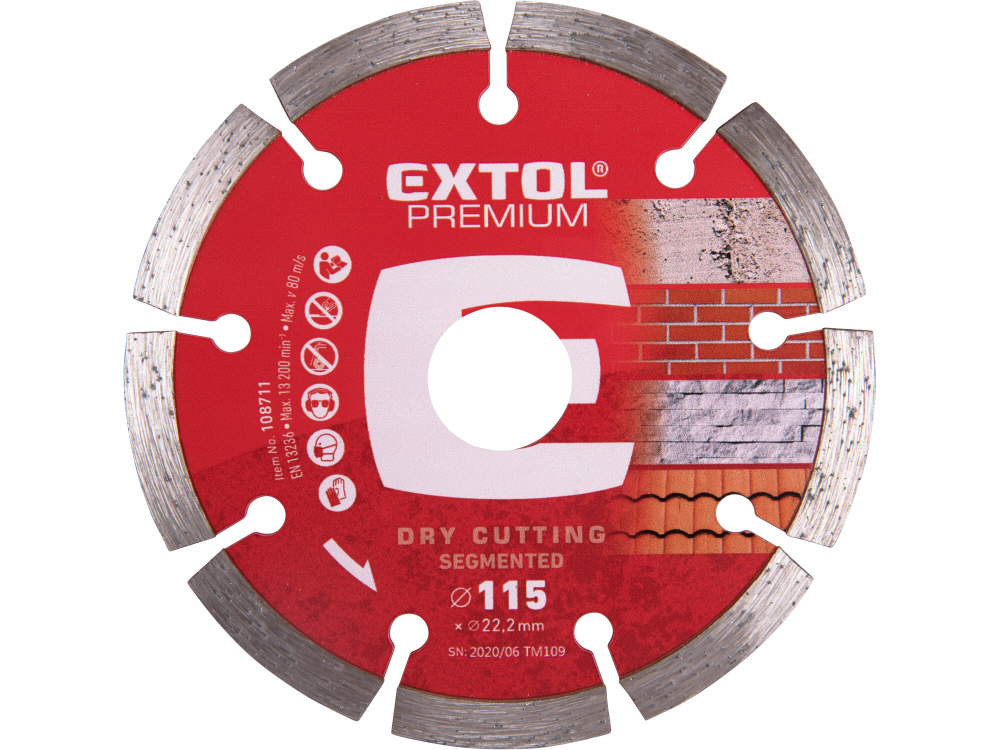 EXTOL Kotúč rezný diamantový segmentový, 115mm