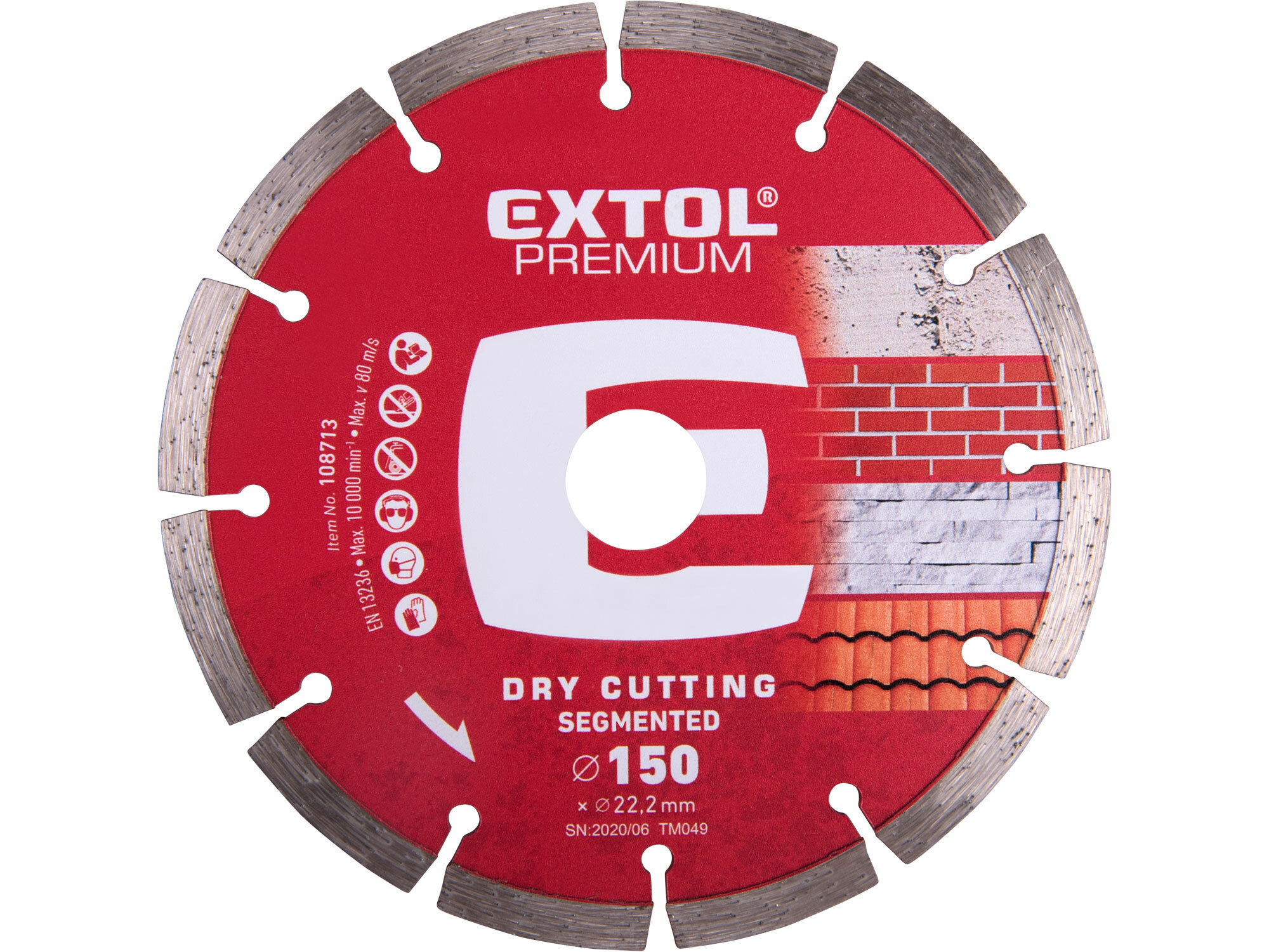 EXTOL Kotúč rezný diamantový segmentový, 150mm