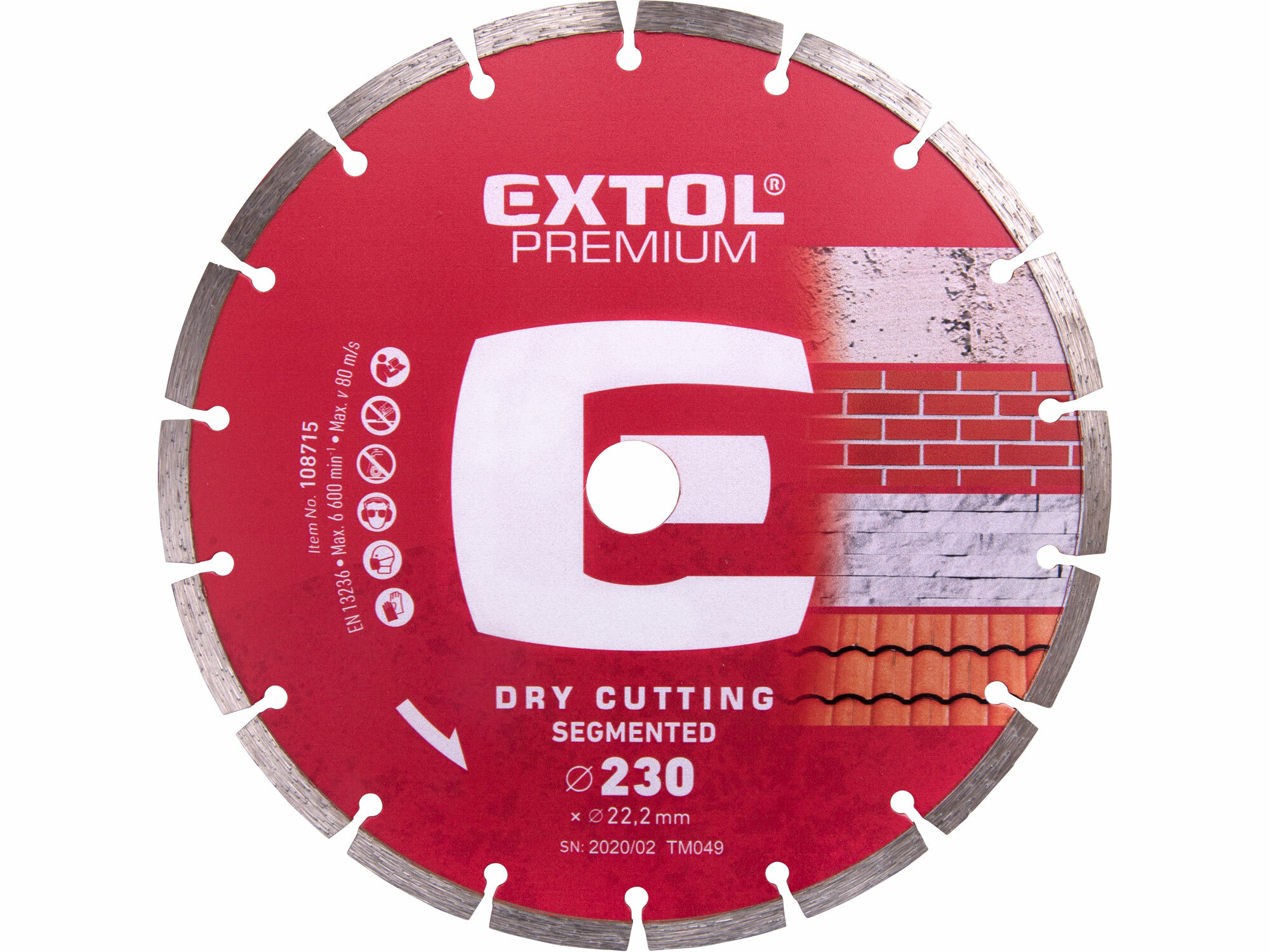 EXTOL Kotúč rezný diamantový segmentový, 230mm