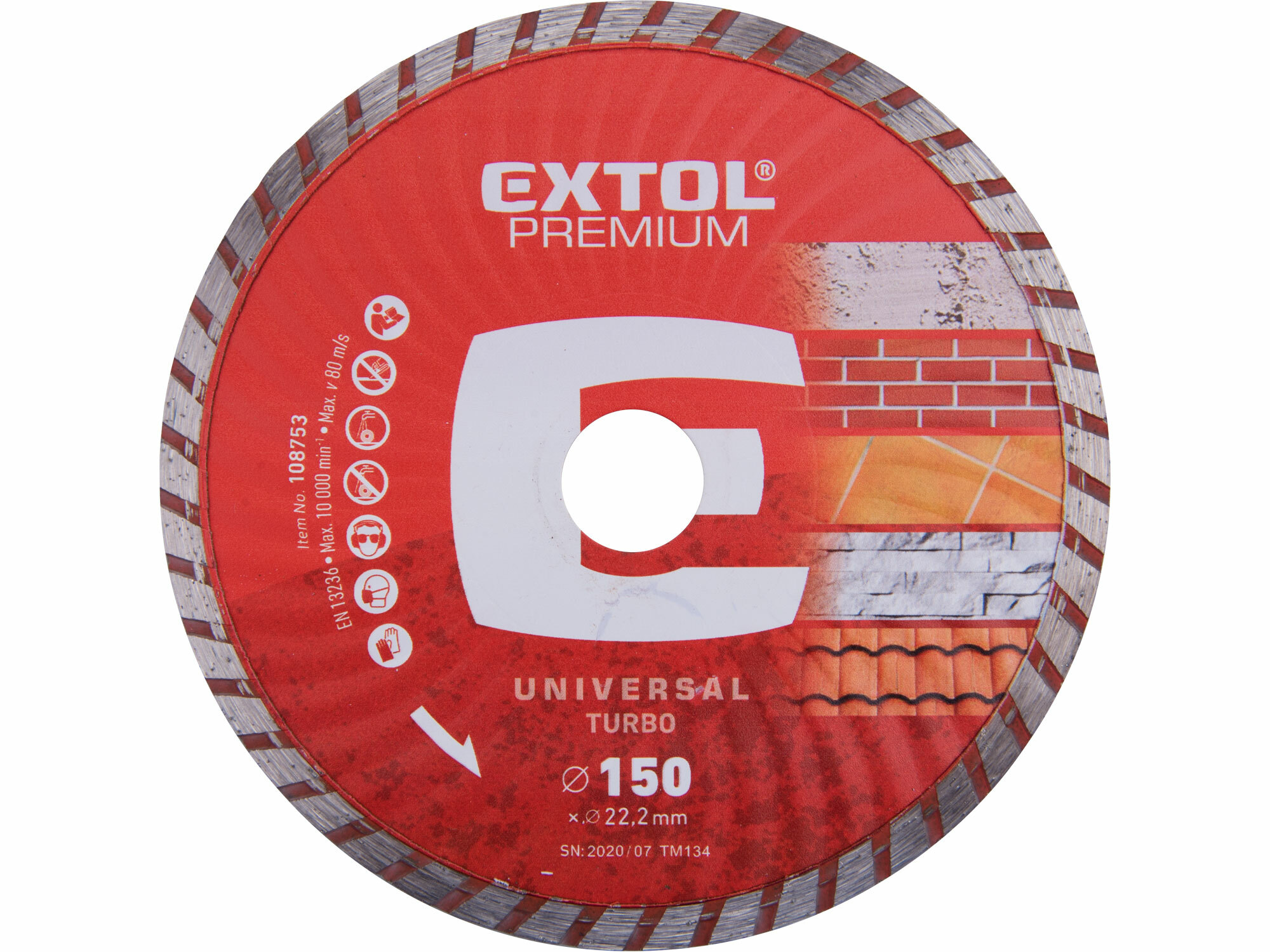 EXTOL Kotúč rezný diamantový Turbo, 150mm