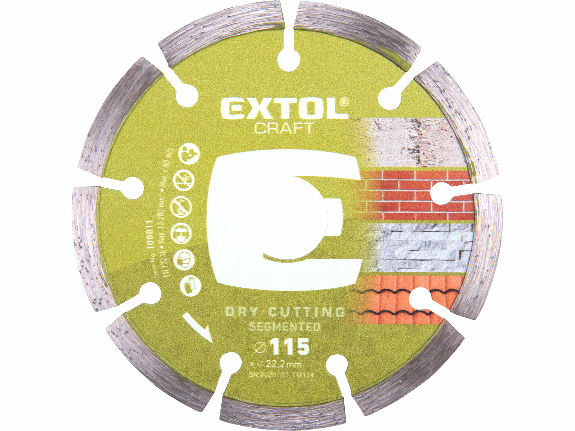 EXTOL Kotúč rezný diamantový segmentový, 115mm
