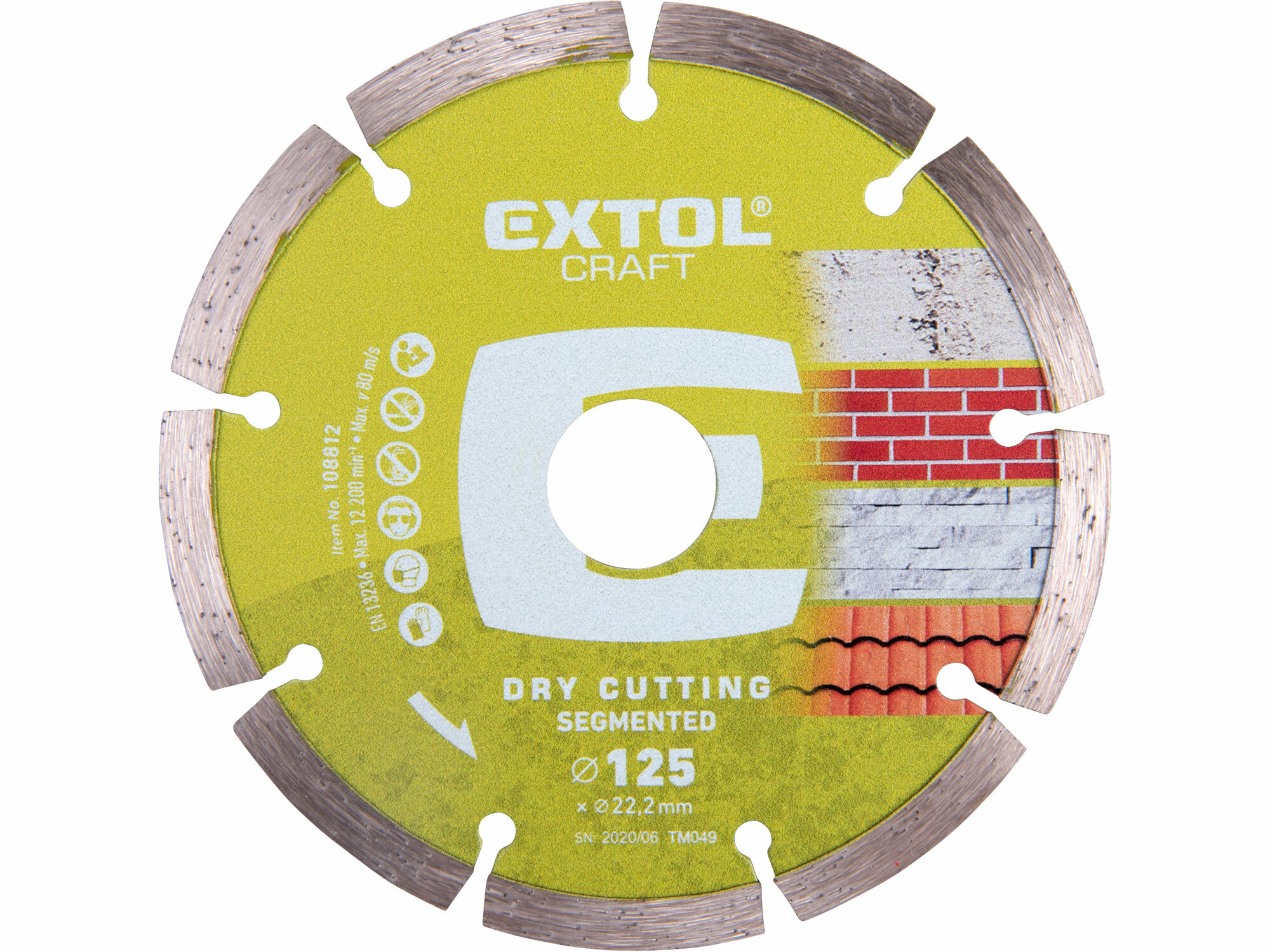 EXTOL Kotúč rezný diamantový segmentový, 125mm