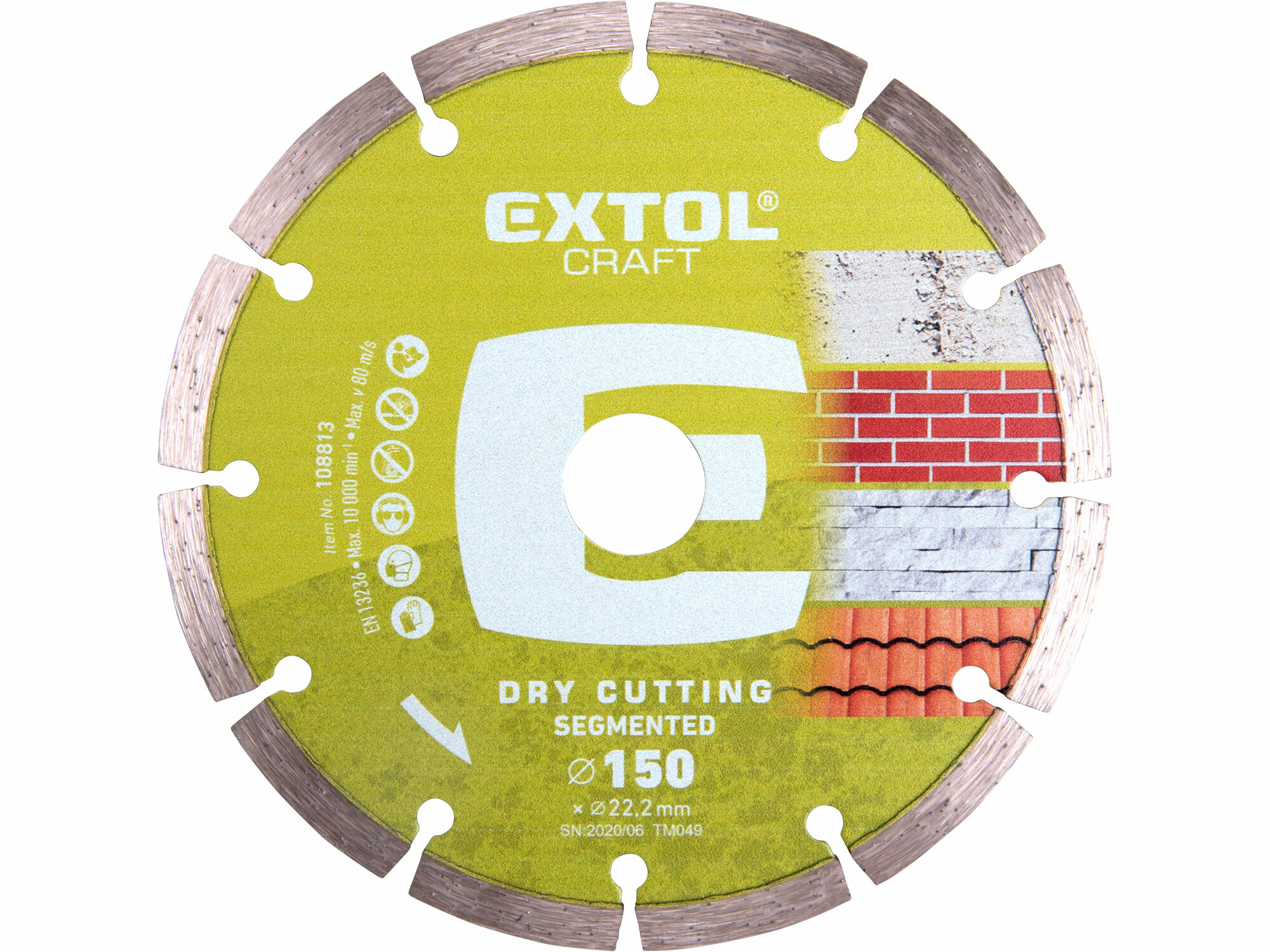 EXTOL Kotúč rezný diamantový segmentový, 150mm