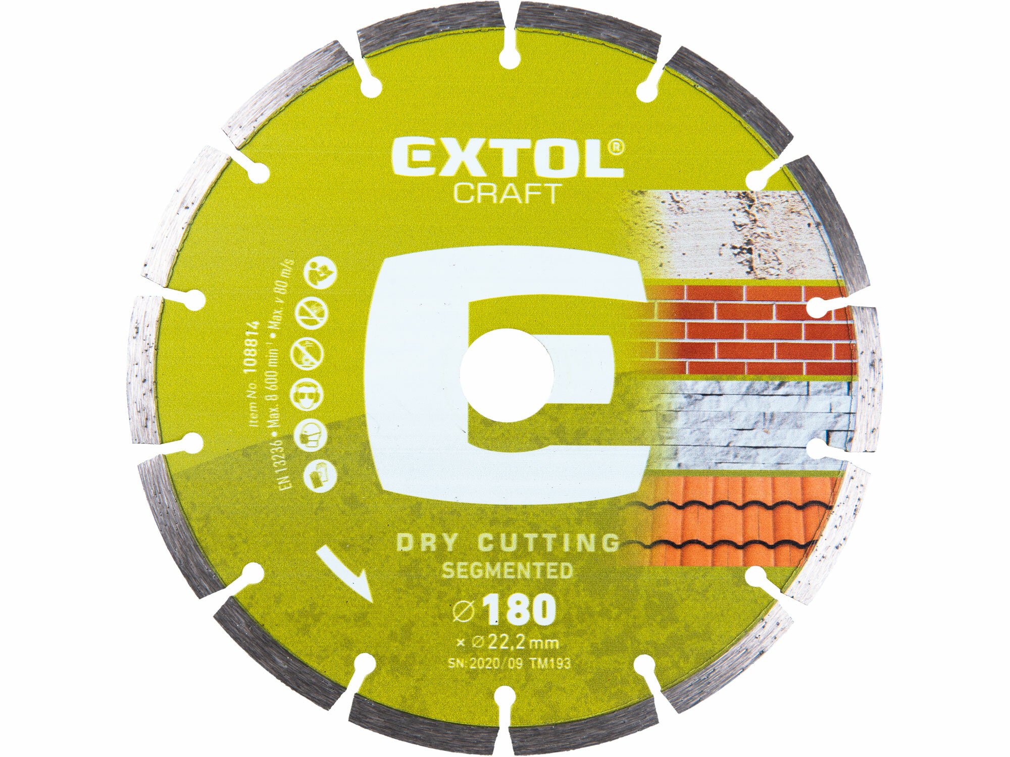 EXTOL Kotúč rezný diamantový segmentový, 180mm