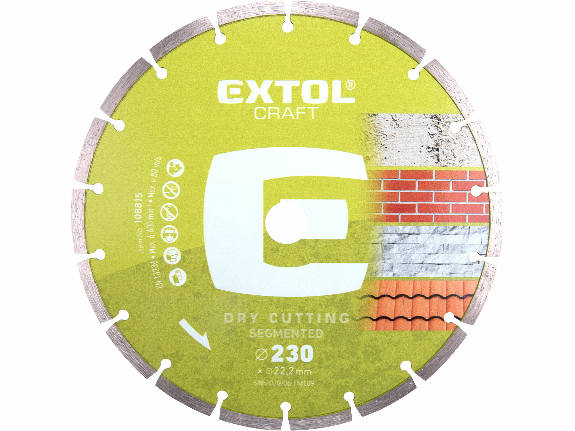 EXTOL Kotúč rezný diamantový segmentový, 230mm
