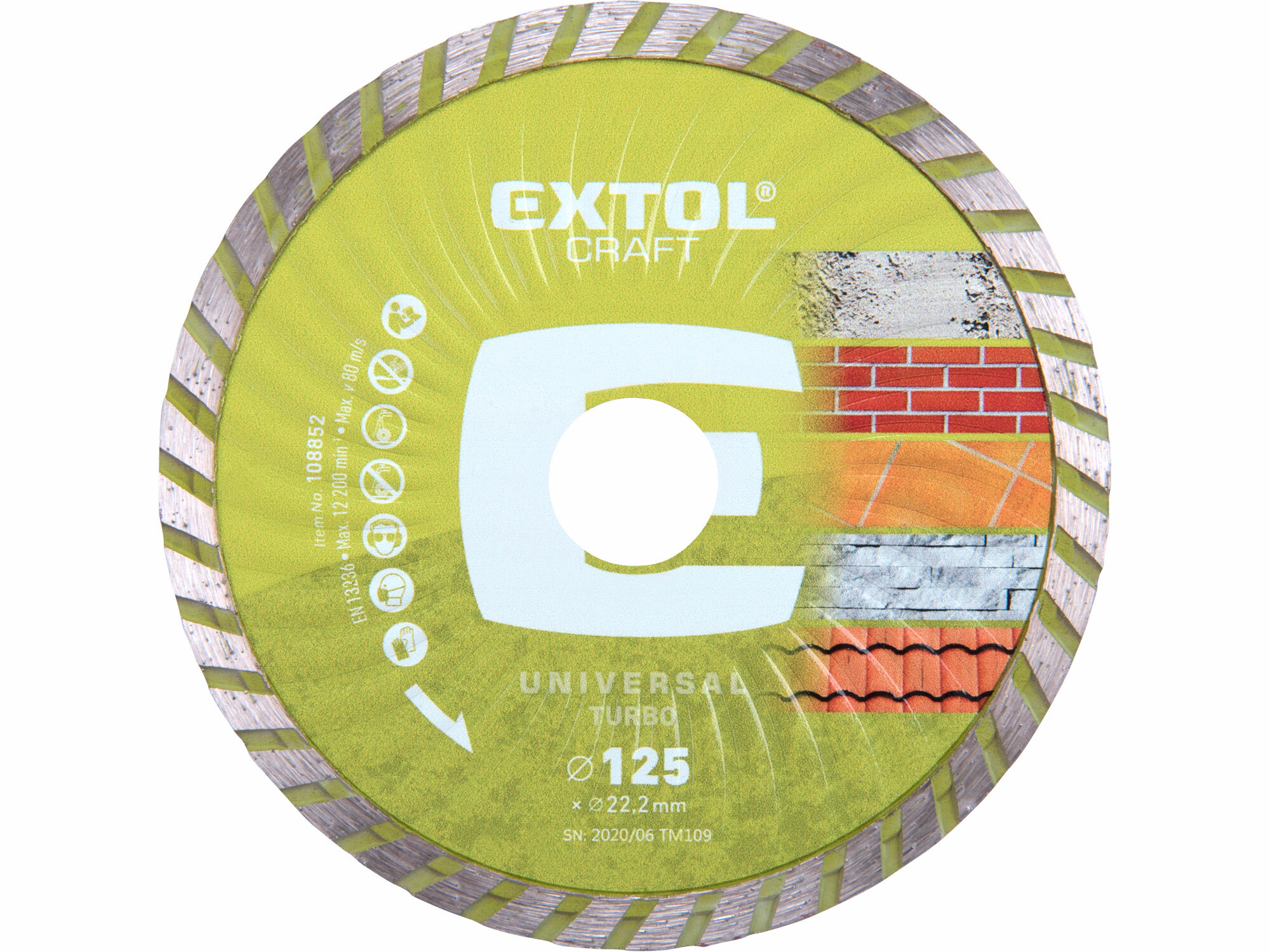 EXTOL Kotúč rezný diamantový Turbo, 125mm