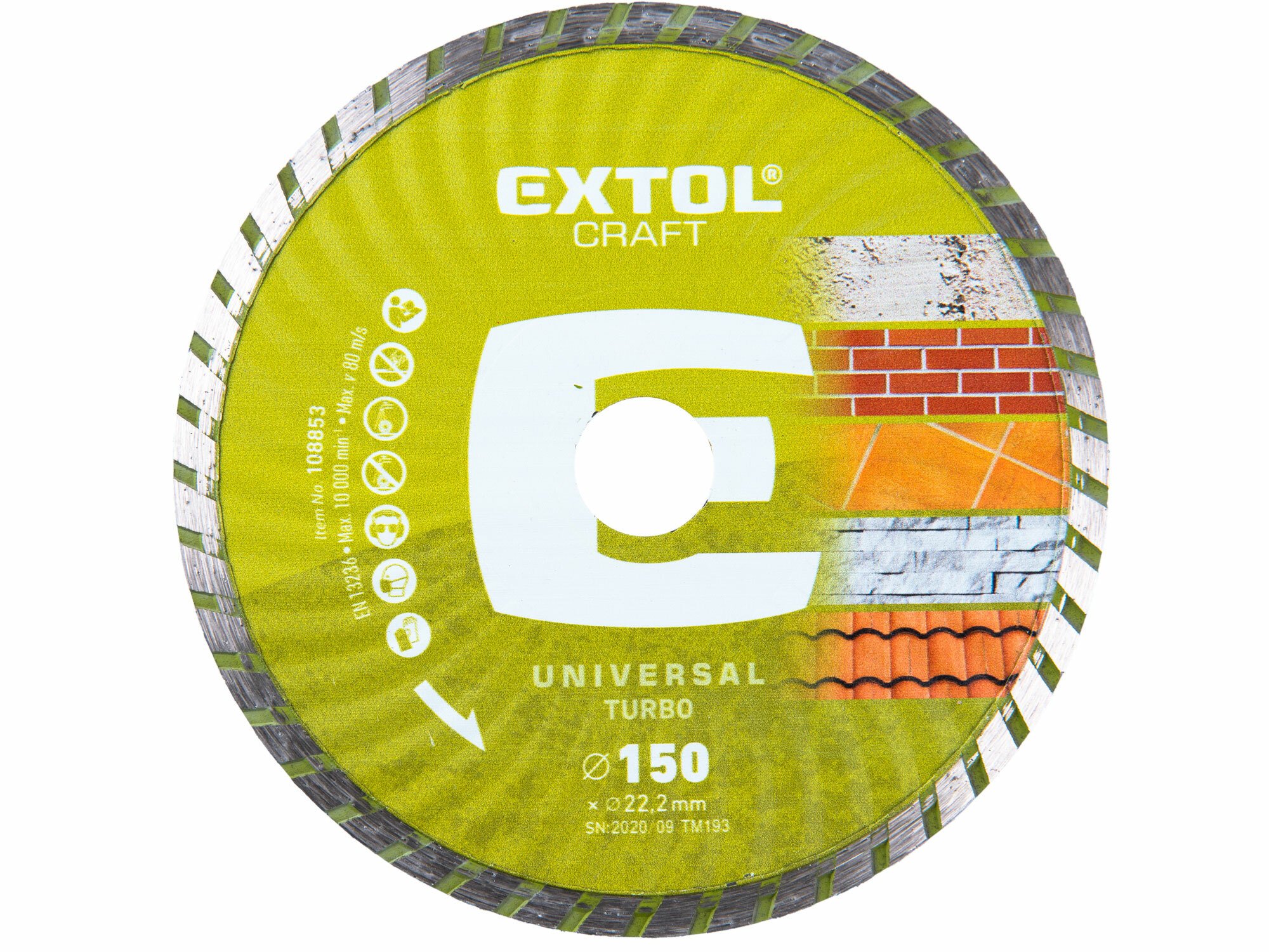 EXTOL Kotúč rezný diamantový Turbo, 150mm