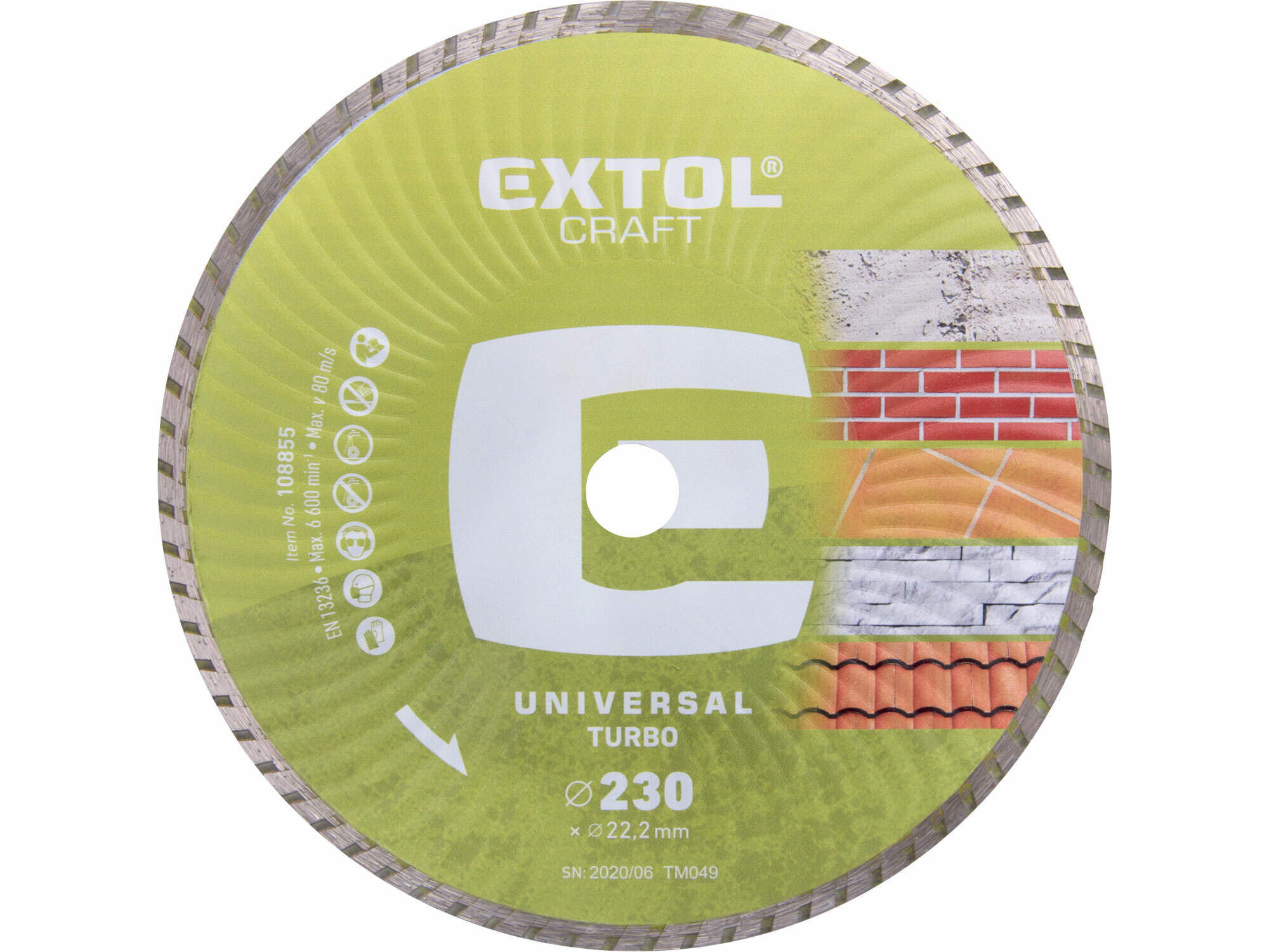 EXTOL Kotúč rezný diamantový Turbo, 230mm