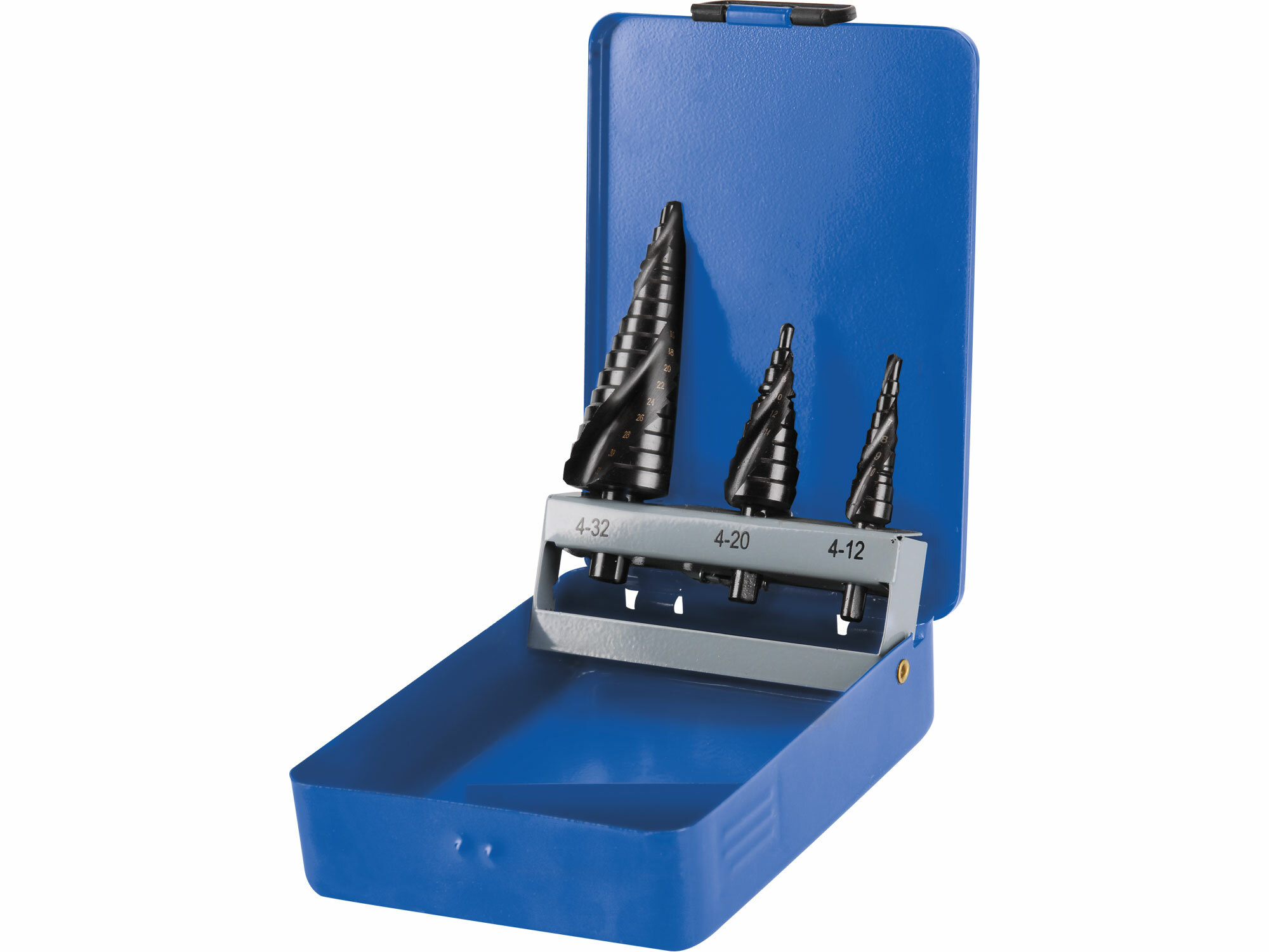EXTOL Vrtáky stupňovité, sada 3ks, Ø4-12/1mm, Ø4-20/2mm, Ø4-32/2mm