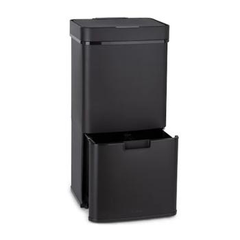 KLARSTEIN ROYAL TRASH MATTE BLACK, ODPADKOVY KOS SO SENZOROM, 72 L, USLACHTILA OCEL, MATNA, 10035365