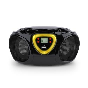 AUNA ROADIE, BOOMBOX, CIERNY, CD, USB, MP3, FM/AM RADIO, BLUETOOTH 2.1, LED FAREBNE EFEKTY, 10029814