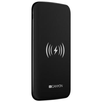 CANYON CNS-TPBW8B POWERBANK, POLYMEROVA, 8.000 MAH, BEZDROTOVE NABIJANIE, CIERNA