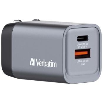 VERBATIM CESTOVNY ADAPTER GNC-35, GAN ZASTRCKA, 1XUSB-C PD 35W, 1XUSB-A QC 3.0