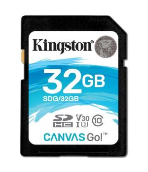 KINGSTON 32GB SDHC CANVAS GO 90R/45W CL10 U3 V30 SDG/32GB