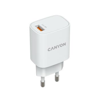 CANYON H-18, UNIVERZALNA NABIJACKA 1XUSB-A, 18W QUICK CHARGE 3.0, BIELA CNE-CHA18W