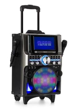 AUNA DISGO BOX 360, BT KARAOKE SYSTEM, 2 MIKROFONY, HDMI, BT, LED, USB, KOLIESKA, CIERNY, 10031975