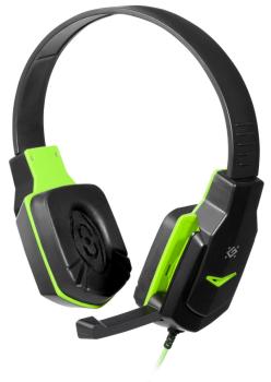 DEFENDER WARHEAD G-320, HERNE SLUCHADLA S MIKROFONOM, OVL. HLAS., CIERNO-ZELENA, 2.0, 2X 3,5 MM JACK