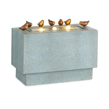 BLUMFELDT WATERBIRDS, ZAHRADNA FONTANA, LED, 60 X 47 X 30 CM, CEMENT, HLINIK, SIVA, 10034809