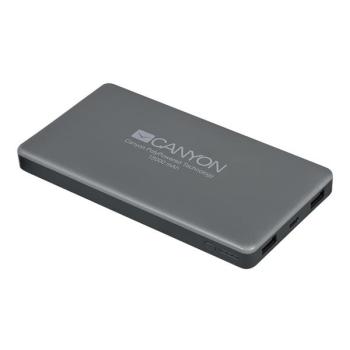 CANYON CNS-TPBP15DG POWERBANK, ULTRATENKA POLYMEROVA, 15.000 MAH, SEDA