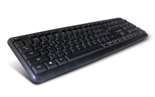 C-TECH KLAVESNICA CZ/SK KB-102 PS2 SLIM BLACK, KB-102-BL