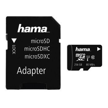 HAMA 124171 MICROSDXC 256 GB 80 MB/S CLASS 10 UHS-I, ADAPTER/MOBILE
