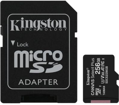 KINGSTON 256GB MICROSDHC CANVAS PLUS MEMORY CARD 100MB/85MBS- UHS-I CLASS 10 GEN 3 SDCS2/256GB