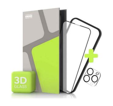 TGP OCHRANNE SKLO PRE IPHONE 14 PRO, 3D GLASS + SKLO NA KAMERU (CASE FRIENDLY), TGR-IP14P-BLX
