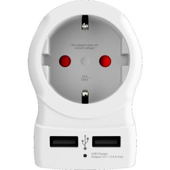 SKROSS PA28USB CESTOVNY ADAPTER UK USB PRE POUZITIE VO VELKEJ BRITANII, VR. 2X USB 2400MA