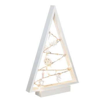 SOLIGHT 1V221 LED DREVENY VIANOCNY STROMCEK S OZDOBAMI, 15LED, PRIRODNE DREVO, 37CM, 2X AA