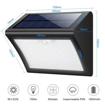 VIKING VONKAJSIE SOLARNE LED SVETLO S POHYBOVYM SENZOROM V60