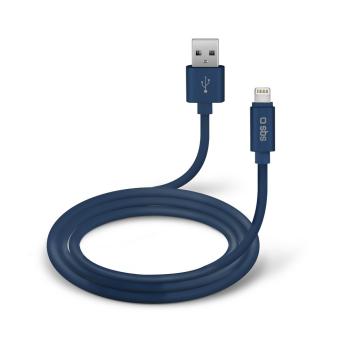 SBS KABEL POLO USB/MFI LIGHTNING SILIKONOVY, 1.5 M, MODRA, TECABLPOLOLIGB