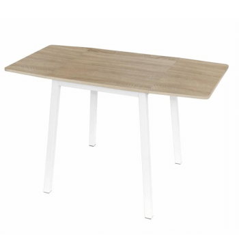 KONDELA MAURO JEDALENSKY STOL, MDF FOLIOVANA/KOV, DUB SONOMA/BIELA, 60-120X60 CM