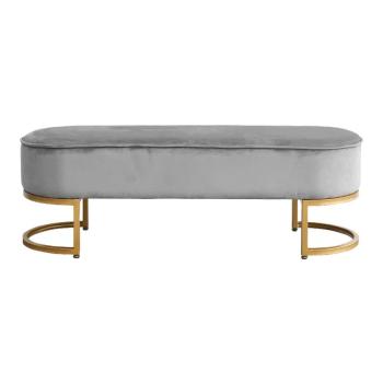 KONDELA MIRILA NEW DIZAJNOVA LAVICA, SIVA VELVET LATKA/GOLD CHROM-ZLATY
